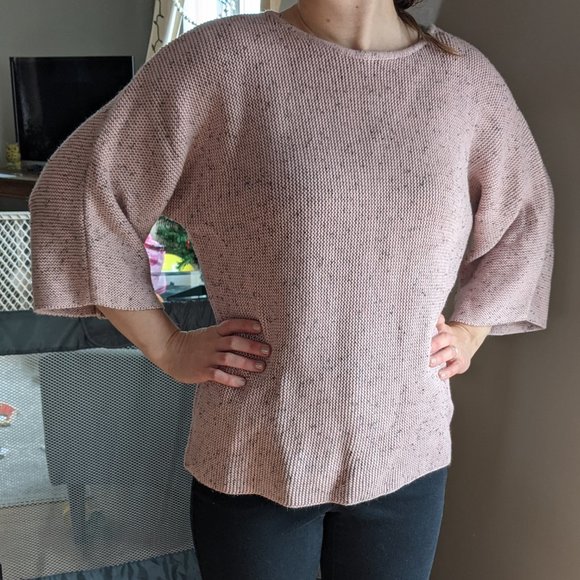 H&M Pink Tweed Flare Elbow Length Sweater - Picture 2 of 3